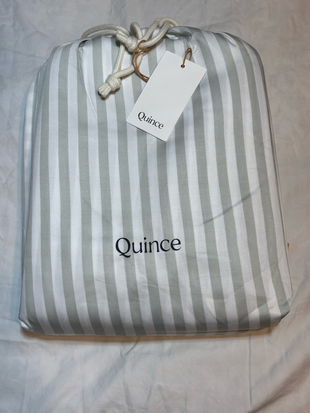 Quince Bamboo Sheet Set - California King - Tailored Mist Stripe - NWT